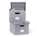 【2024 NEW】 Upgraded Collapsible Hanging File Storage Boxes with Smooth Sliding Rail Large Capacity Filing Organizer Letter/Legal File Floder Storage, Office Box (Grey-2Packs)