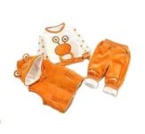 Bold N Elegant Kid's Luxury Cartoon Winter Warm Sweatshirt Hoodie Jacket and Jogger Pant 3 Pc Layering Party Clothing Set for Infant Toddler Kids (6-12 Months, Yellow)