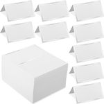 150 Pcs Place Cards with Foil Border Small Table Tent Cards Texture Seating Cards Blank Escort Name Place Cards for Table Setting Weddings Banquets Dinner Party Birthday Events, 2 x 3.5 Inch (Silver)