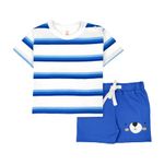 ARIEL Baby Boys & Baby Girls Cotton Printed Round Neck Half Sleeve T-Shirt & Short Latest Summer Clothing Sets (AR-BHALFSS-1824-RBSTRIPE_Multicolor_18-24 Months)