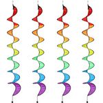 Gejoy 4 Pieces Rainbow Curlie Spinner Rainbow Wind Spinner Colorful Hanging Rainbow Wind Twister for Outdoor Indoor Decoration (57 Inch)