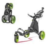 CaddyLite 15.3 Quad-Fold Golf Push Cart, Lime