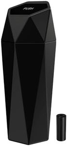 SZEOF Car Trash Can with Lid,Portable Vehicle Auto Car Garbage Can,Diamond Design Mini Garbage Bin for Automotive Car, Home, Office, Kitchen, Bedroom(1 Packs,Black)