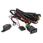 Akozon rear fog light kit + Fog Light Switch Wiring Kit, 12V Universal Car LED Fog Light On/Off Switch Wiring Harness Fuse Relay Kit universal rear fog light kit interruttore 12v light bar switch