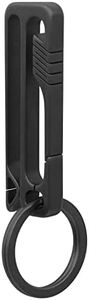 PJYTAC Black Titanium Belt Key Holder Heavy Duty Quick Release Keychain Clip with Titanium Key Ring for Men and Women