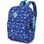 VX VONXURY Kids Backpack, Lightweight Cute School Backpack for Toddler Blue Shark Preschool Backpack Bookbag with Front Chest Buckle