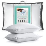Sealy Anti-Allergy Pillows - Medium Support Bed Pillows for All Sleeping Positions with Fibadown Fibres and Piped Edges - Machine Washable, Pack of 2