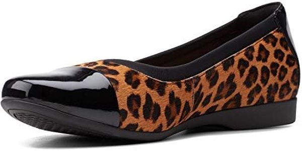 Clarks Women's Closed Toe Sandals, Leopard Pony Hair Leather, 6 US