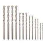 Gunpla 13 Pieces Masonry Drill Bit Set 3-10mm Multipurpose High Speed Tungsten Carbide Straight Shank Drilling Bits Kit