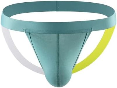 Mens Jockstraps Athletic Supporters Cotton Thongs Sport Underwear Sexy Bikini (US, Alpha, XX-Large, Regular, Regular, Green)