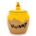 Silver Buffalo Disney Winnie the Pooh Honey "Hunny" Pot Sculpted 3D Hand Painted Ceramic Snack Cookie Jar (Small)