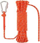 NorthPada 1/4 in (6mm) x 32 Ft (10Meter) Rescue Rope Polypropylene Rope Floating Rope Anchor Rope Boat Rope Marine Rope Dock Lines Kayak Canoe Tow Throw Line Reflective Orange