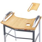 Belxyt Walker Tray Table with Cup Holder - Multipurpose Bamboo Tray for Seniors, Crafts, Laptops - Walker Accessories (Bamboo Wood -Foldable-A)