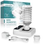 HOMDIS Travel Humidifier, Portable Small Humidifier for Plants, Bedroom, Office, Hotel or Car, 5000mAh Battery Operated Mini Cool Mist Humidifiers, Quiet 23dB, Auto-off, Night Light & BPA-Free, White