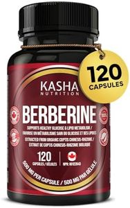New! Kasha Nutrition Berberine Max Potency 1000 mg Per Serving (500 mg Per Capsule. Bulk 120 Capsules). From Organic Natural Sources (Rare). Supports Blood Sugar Levels through Healthy Glucose (Sugar) and Lipid (Fat) Metabolism. Non-GMO, Vegan, Gluten Free. 120 Easy to Swallow Capsules.