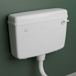 Parryware Slimline Single Flush Polymer Cistern for Toilet | Polypropylene White Flush Tank | With complete flushing set | E80901C