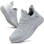 Feethit Women Trainers Casual Sneakers Lightweight Breathable Walking Shoes Gym Sport Tennis Light Gray 6