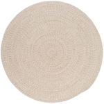 Cewbycon Home Dcor Environment Friendly Handwoven Special Cotton Design Rug, Natural Fibers, Braided Reversible Carpet for Living & Bedroom (18 inch Round), Off White