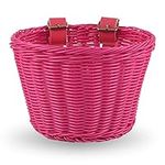 EIRONA Kids Bike Basket for 12 14 16 Children Bike, Kids Bicycle Basket for Scooter, Tricycle, Boys & Girls Bike Accessories, Rose