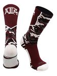 TCK Sports Texas A&M Aggies Woodland Camo Crew Socks (Maroon/White/Graphite, Small)