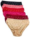 Combo Pack of 6 Women's Cotton Hipster Innerwear Floral Printed Panties Assorted Briefs with Elastic Inner Wear Multicolor (in, Alpha, 2XL, Regular, Multicolor)