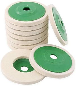 Hilitchi 10 Pcs 4'' 100mm Wool Polishing Wheel Buffer Pads Felt Polishing Wheel Disc