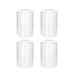 4 Pack Clear Glass Shade Covers Replacements, 5.5in Height, 3.5in Diameter, 1.65in Fitter, Eidonta Clear Cylinder Glass Lamp Shade Replacement Globe for Chandelier Pendant Wall Sconces