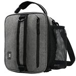 MIER Insulated Lunch Box Bag Expandable Lunch Pack for Men, Women, Grey