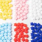 500PCS Acrylic 6 Color Mix 13mm Star Beads Pony Beads Large Hole for Jewelry Making Bracelets Necklaces Earrings Key Chains DIY Birthday Gifts or Christmas Valentine's Day Present