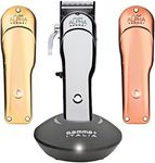 GAMMA+ Absolute Alpha Professional Modular USB Cordless Clipper with 5 Dub Magnetic Guards, Matte Silver, Rose Gold, and Gold