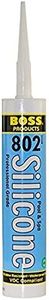 BOSS 802 Acetoxy Cure Hot Tub Silicone Sealant - 10oz Clear Cartridge - Professional-Grade Mildew-Resistant Silicone for Pool & Spa Repairs