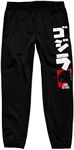 Godzilla Silhouette and Kanji Title Men's Black Drawstring Sweats-Small