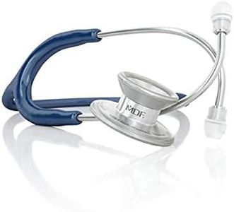 MDF Instruments MD One Epoch Lightweight Titanium Stethoscope, Adult, Navy Blue Tube, Silver Chestpiece-Headset, MDF777T04