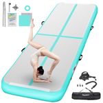 FBSPORT 10CM Thick Tumbling Mat,Length 5M Tumbling Mat,Gymnastics Mat,Inflatable Training Mat for Exercise/Pilates/Gymnastics with pump