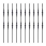 TOUCAN Staircase Iron Balusters (Box of 10) Stair Parts 1/2" Square Metal Balusters - Hollow Double Spoon Staircase Spindles (Real Satin Black), TFHB04-2