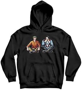 Terence Hill Bud Spencer - Felpa con cappuccio con scritta "Pech and zolf", con scritta in lingua tedesca "Wir Lassen mit Bierer e salsicce, colore: Nero, Nero , XL