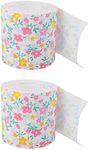 jojofuny 2 Rolls Floral Party Toilet Paper, Novelty Flower Fake Money Toilet Paper, Delicate Tissue Roll for Home Office Restaurant Hotel Travel(Flowers)