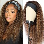 20Inch Highlight Ombre Headband Glueless Wigs Human Hair Wig Human Hair for Black Women Briazilian Deep Wave None Lace Front Wigs Brazilian Virgin Headband Wigs None Lace Front Human Hair