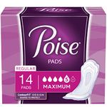 Poise Maximum Absorbency Pads with Leak-Block Sides, 14 Count