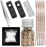 Universal Lighter Replacement Repair Kit Pack for Petrol Gas Fluid Lighter Oil Lighter (200pcs Flint Stone,10pcs Wick,6pcs Cotton,Cotton Felt Pad & 2pcs Rubber Felt Pad,Tweezers)-Gold