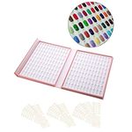 Nail Display Book, 216 Colors Nail Color Display Card Chart with 240pcs False Nail Tips for Nail Art Showing-Pink