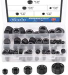 Glarks 60Pcs Carbon Steel 1/8 inch 1/4 inch 3/8 inch 1/2 inch 3/4 inch NPT Male Pipe Plug Fitting Assortment Set Internal Hex Thread Socket Pipe Plug Kit