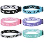 Flongo WWJD Christian Bracelets Set: 6Pcs What Would Jesus Do Bracelet for Men Women - Inspirational Religious Friendship Jewelry Set Gifts for Girls Boys Friends Son Daughter