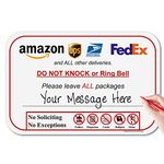 Please Do Not Knock or Ring Doorbell - Leave Package Sign Blank, Write Your Own Delivery Message, 6" x 9" No Rust PVC Will Not Scratch, Easy to Mount w/Included Adhesive, Made in USA by SPRYZZLE