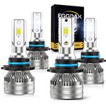 Eggdax 9005 9006 LED Headlight Bulbs Combo, 2023 Upgraded 44000LM 600% Brighter HB3 HB4 High and Low Beam, 6500K Cool Withe Super Bright LED Conversion Kit, Pack of 4