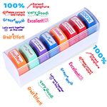 Swity Home Self-Inking Teacher Stamp Set Mess-Free Motivation Teacher Grading Stamp Set Teachers Review Homework Feedback Stamps For Classroom Grading Encouragement Motivation Recognition 8 Pcs