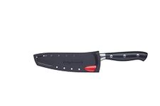 MasterClass Santoku Knife, Edgekeeper Stainless Steel Self-Sharpening Santoku Knife, 12cm (5"), Clam Packed, Black