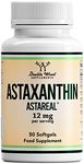 Double Wood ASTAREAL Natural Astaxanthin | 50 Softgels - 12mg Natural Astaxanthin Per Serving | High Strength Antioxidant Supplement Backed by 35 Years of Research | Non-GMO & Gluten Free