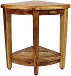 EcoDecors, Snazzy Corner, 23" Height, Teak Shower Stool, Teak Shower Bench, Teak Bench Shower, Teak Shower Bench for Inside Shower, Teak Corner Shower Bench, Extended Height Teak Bench