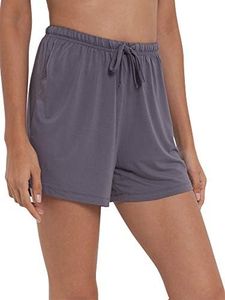 GYS Pajama Shorts for Women - Viscose Made from Bamboo, Soft Sleep Shorts Stretchy Sleepwear Casual Pj Bottoms, Dark Grey, X-Large